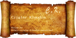 Czigler Klaudia névjegykártya